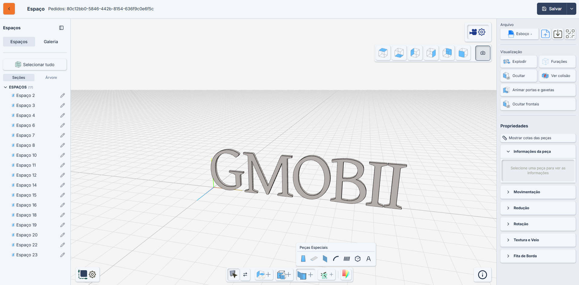 Letras personalizadas desenhadas no GMOBII